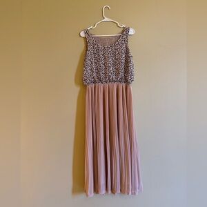 Vintage GOELIA Chiffon Dress | Pleated Midi Dress | Romantic Floral